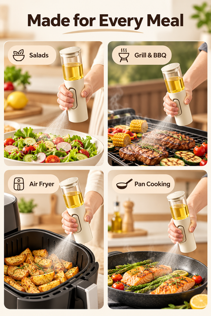 Precision Oil Mister, No Straw Glass Cooking Oil Sprayer, 100ml 3D Fine Mist Oil Spray Bottle for Air Fryer, Salad, Grilling & Pan Cooking